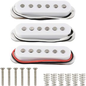 Alnico 5 Strat Pickup Single Coil Pickups Set SSS for Stratocaster Electric Guitar Replacement Part (White) in Kuwait