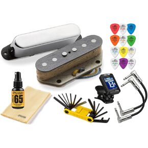 Seymour Duncan Brad Paisley's La Brea Tele Single Coil T-Style Pickup Set with Tonebird Tool, Patch Cable, Polish, Picks, True Tune Tuner Bundle 11201-09
