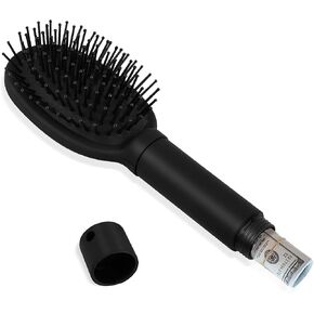 Diversion Safe Hair Brush to Hide Money, Cash, Jewelry, Mini Keys, Beach Safe Container Real Hair Brush Comb for Valuables, Perfect for Travel or At Home(Black)