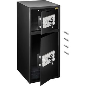 VEVOR 1.7 Cub Depository Safe, Deposit Safe with Drop Slot, Electronic Code Lock and 2 Emergency Keys, 13.77''x11.81''x17.71'' Business Drop Slot Safe for Cash, Mail in Home, Hotel, Office