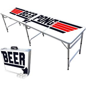 Standard 8-Foot Folding Beer Pong Table w/Cup Holes - Top Pong Edition