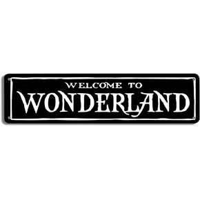 Welcome to Wonderland Sign for Bedroom Decor, 16 x 4 Inch Horror Sign for Dorm, Teen Room Decor, Witchy Room Decor, Emo Room Decor for Home Farmhouse Bar Cafe Garage Indoor Outdoor Gift (B74)