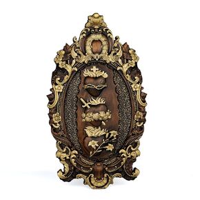 Three Sacred Hearts Wall Plaque Religious Handmade Holy Family Wooden Wall Decor Art Christmas Gift (14 Inch, Vintage)