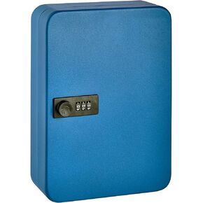 Key Storage Metal Combination Number Lock Cabinet Security Locked Safe Key Storage Box Key Organizer Holder Locked Key Box Wall Mount Steel 48 Key Slots 10" H x 7.2" W x 3" D (Blue) in Kuwait