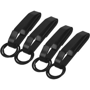 4 Pack Key Holder for Duty Belt, Stainless Steel Key Clips for Belt with 8 Tactical Keyrings, Ideal Key Keeper for Police, Law Enforcement, Firefighters and More
