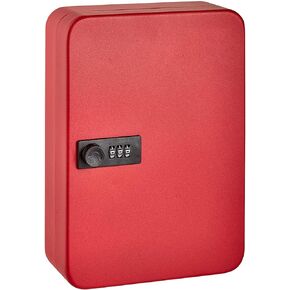 Key Storage Metal Combination Number Lock Cabinet Security Locked Safe Key Storage Box Key Organizer Holder Locked Key Box Wall Mount Steel 48 Key Slots 10" H x 7.2" W x 3" D (Blue)