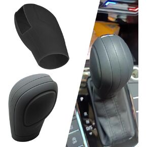 2 PCS Silicone Gear Lever Protectors, Opening-Style Car Shift Covers, Automobile Interior Decoration Replacements, Universal for Most Cars, SUVs and Vans (Black)
