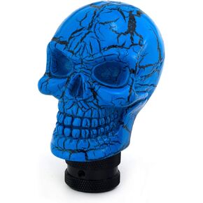 Skull MT Car Stick Shifter Handle, Gear Shift Knob Small Teeth Devil Skeleton Style Fit Most Manual Automatic Transmissions, Silver