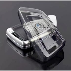 Key Fob Cover Smoked Color, Black Fob Protector, Premium TPU Case Compatible with BMW 1 2 3 5 6 Series, X1 X2 X3 X5 X6 X7