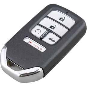 Remote Smart Key Fob Shell Case Fit for 2016 2017 2018 Honda Civic CR-V Pilot Keyless Entry Replacement Car Key Cover (Silver, 5 Buttons)
