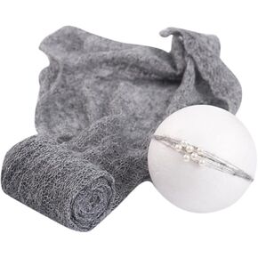 KOMBIUDA Mohair Baby Wrap Photo Props Set with Headdress Newborn Photography Wraps for Infant Creative Photo Sessions Baby Wrapped Cloth for Home Shoots 59.05 X 15.74 in in Kuwait