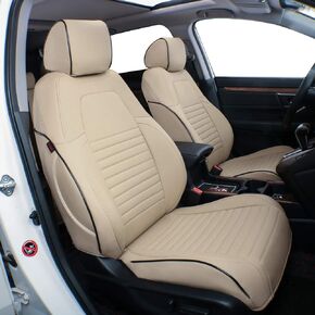 EKR Custom Fit Accord Car Seat Covers for Select Honda Accord 2010 2011 2012(Not for EX-L,LX-S) - Leather (Beige)
