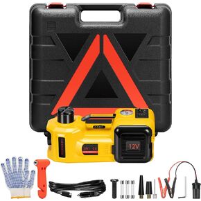 VIVOHOME Electric Car Jack 5 Ton 12V, 3 in 1 Hydraulic Floor Jack 6.1"-20.9" Lifting Range, Portable Emergency Car Lift with Tire Inflator for SUV MPV Truck