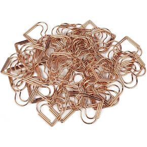 50 Pcs Cute Paper Clips Suitable for Children Ladies Wedding Decoration Document Notes Organization Office Supplies Heart Paper Clips (Gold)