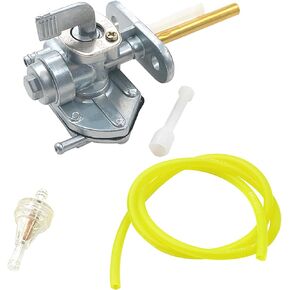 AHL Gas Fuel Tank Petcock Switch Valve Fuel Filter 100cm Oil Tube Set Compatible with Kawasaki Ninja 250R EX250F 1988-2007,EX500 EX 500 1987-1996,500R EX500D 1997-2009,ZR1100 1992-1995