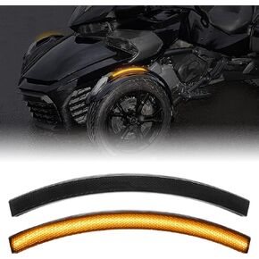 SAUTVS LED Fender Turn Signal Light for Can-Am Spyder 13-18, Smoked Black Front Fender LED Light Wheel Light for Can Am Spyder F3 RS ST RT 2013-2018 Accessories (2PCS)