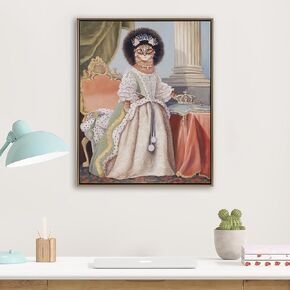 Madison Park Pet Wall Art, Funny Animal Canvas Wall Decor for Bedroom, Printed And Stretched, Framed, Ready To Hang, Classic Parody, Study, Living Room Décor - Bohemian Cat Pet Portrait in Kuwait
