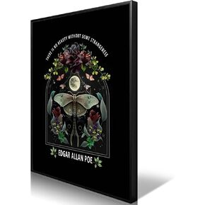 Vintage Gothic Wall Art Dark Academia Witchy Wall Decor Edgar Allan Poe Aesthetic Bedroom Wall Decor Retro Lunar Moth Moon Wall Art Nouveau Prints Posters 12x16in Unframed in Kuwait