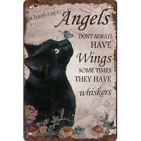 Funny Black Cat Warning Decor Retro Metal Tin Sign - Keep Door Closed Don't Let The Cats Out No Matter What They Tell You - Vintage Art Sign for Home Office Room Wall Decor Poster Gift 8x12 in