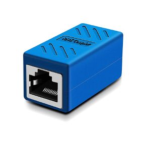 RJ45 Coupler, Cat6 RJ45 Coupler Ethernet Extension, Network Connectors for Cat7/Cat6/Cat5e/Cat5 Ethernet Cable - Network Cable Coupler Female to Female (Blue-5 Pack)