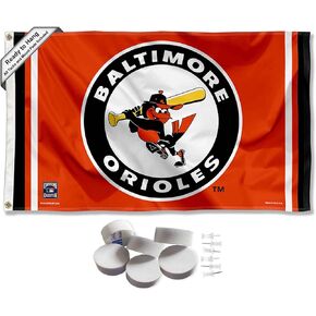 Baltimore Orioles Throwback Retro Vintage Banner and Tapestry Wall Tack Pads