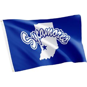 Desert Cactus Indiana State University Flag Sycamores ISU Flags Banners 100% Polyester Indoor Outdoor 3x5 (Style 1)