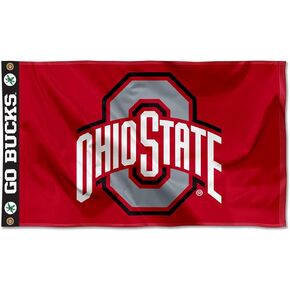 College Flags & Banners Co. Ohio State Buckeyes Go Bucks Printed Header 3x5 Foot Banner Flag