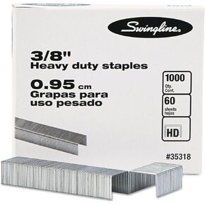 Swingline S.f. 13 Heavy-Duty Staples, 0.38" Leg, 0.5" Crown, Steel, 1,000/box