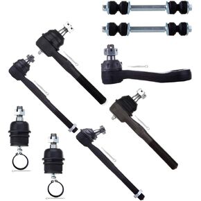 مجموعة تعليق SCITOO مكونة من 9 قطع لسيارة Ford Expedition لـ F-150 لـ F-150 Heritage لـ F-250 لـ Lincoln Blackwood Navigator Front Sway Bar Link، قضيب ربط داخلي، وصلة كروية سفلية، قضيب ربط خارجي، ذراع بيتمان