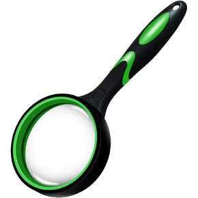 Magnifying Glass, 10X Handheld Reading Magnifier for Seniors & Kids, Non-Scratch Quality Glass Lens for Book Newspaper Reading, Classroom Science