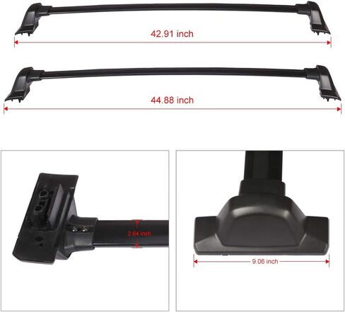 رف سقف القضبان المتقاطعة من INEEDUP مناسب لـ 2007-2011 لسيارة Honda CR-V OE Style Bolt-On Roof Rack Rail Cross Bar Luggage Carrier، 2-Pack in Kuwait