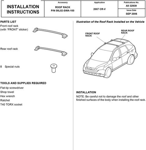 رف سقف القضبان المتقاطعة من INEEDUP مناسب لـ 2007-2011 لسيارة Honda CR-V OE Style Bolt-On Roof Rack Rail Cross Bar Luggage Carrier، 2-Pack in Kuwait