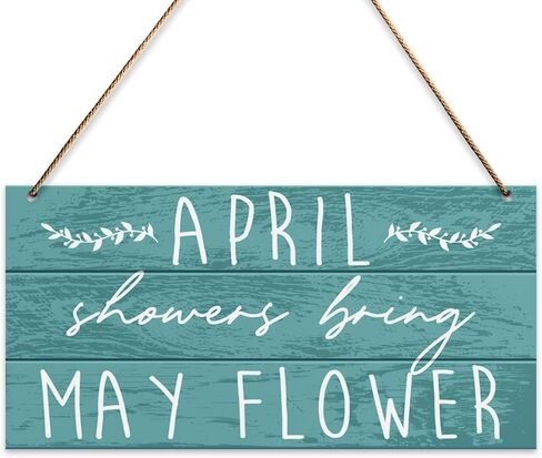 Spring Wall Decor Sign, April Showers Bring May Flower, Spring Decorations for Home Bedroom Door Porch Rustic Hanging Sign Spring Decor Indoor Outdoor Farmhouse Plaque in Saudi Arabia