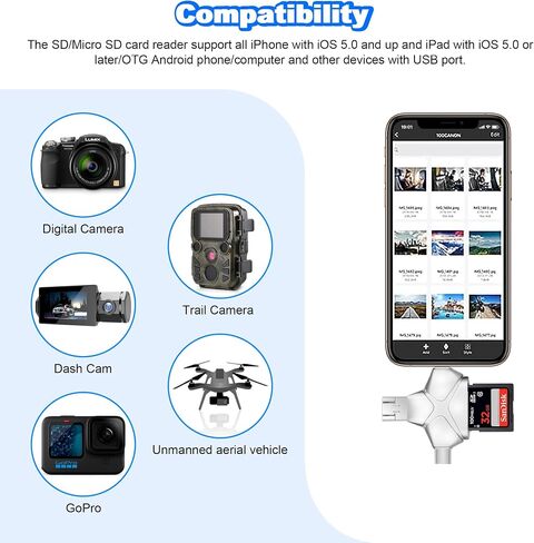 4 in 1 SD Card Reader for iPhone iPad Android Mac Computer in Kuwait