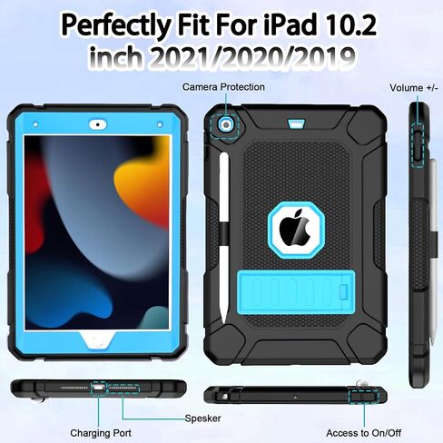 حافظة BMOUO لجهاز iPad 9th 8th 7th Generation (10.2 بوصة، 2021/2020/2019)، حافظة iPad 10.2 واقية مقاومة للصدمات مع حامل مدمج/حامل قلم رصاص، وردي in Kuwait