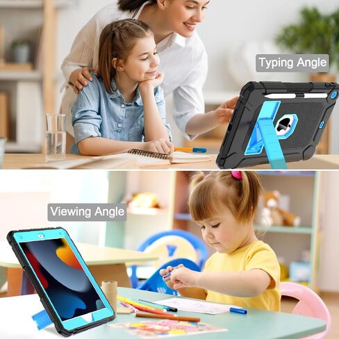 حافظة BMOUO لجهاز iPad 9th 8th 7th Generation (10.2 بوصة، 2021/2020/2019)، حافظة iPad 10.2 واقية مقاومة للصدمات مع حامل مدمج/حامل قلم رصاص، وردي in Kuwait