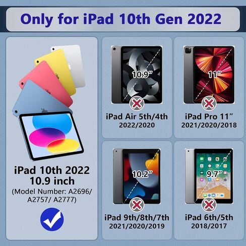 حافظة Grifobes Kids لجهاز iPad الجيل العاشر، لعام 2022 10.9 بوصة iPad 10 حافظة مع حامل قلم رصاص وحامل، غطاء متين مقاوم للصدمات مقاس 10.9 بوصة للأطفال الأولاد والأطفال in Kuwait