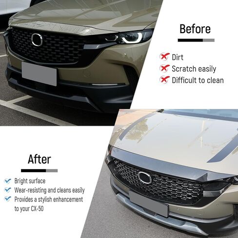 لمازدا CX50 2023 2024 غطاء محرك السيارة منحرف الهواء، غطاء محرك السيارة الأمامي من ألياف الكربون غطاء محرك السيارة ملحقات المصد الخارجي لـ 2023 2024 Mazda CX-50 CX 50 in Kuwait