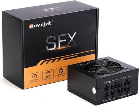 HOVXJZKMicro Mini ITX Solution/500W SFX Power Supply Mini ITX Solution، مصدر طاقة معياري بالكامل مع مروحة تحمل هيدروليكية متينة، عامل شكل SFX (أسود-500 واط) in Saudi Arabia