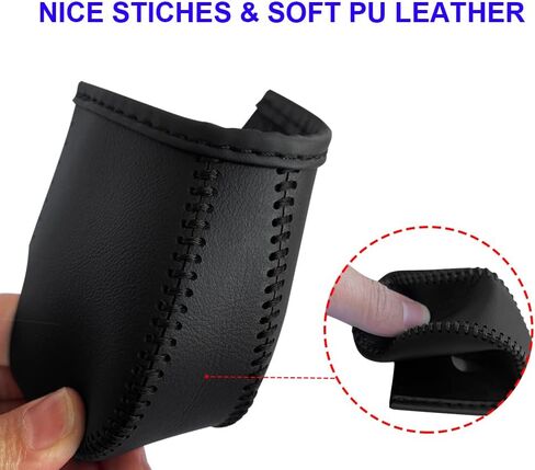 غطاء ناقل الحركة لـ 2013-2019 Nissan Sentra / 2013-2018 Altima Auto Leather Shifter Cover Protector لـ Nissan Rogue 2014-2016 / Pathfinder 2013-2020 (ألياف الكربون مع غرز سوداء) in Kuwait