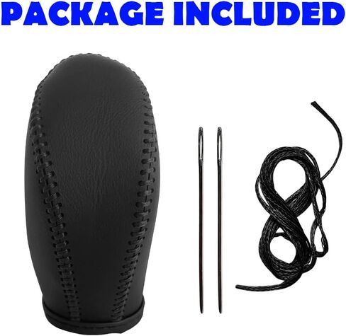 غطاء ناقل الحركة لـ 2013-2019 Nissan Sentra / 2013-2018 Altima Auto Leather Shifter Cover Protector لـ Nissan Rogue 2014-2016 / Pathfinder 2013-2020 (ألياف الكربون مع غرز سوداء) in Kuwait