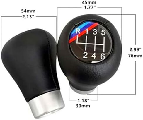 Black Knobs 5 Speed Leather Car Gear Stick Shifting Knobs Shifter Lever for Most Manual Transmission Vehicle in Saudi Arabia