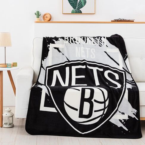 بطانية Northwest NBA Brooklyn Nets Micro Raschel رمي، 46 بوصة × 60 بوصة، الأبعاد in Saudi Arabia