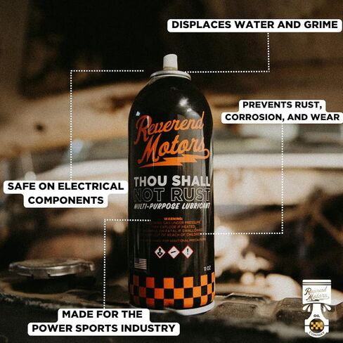 Reverend Motors Motorcycle Chain Lube | Bike Chain Cleaner | Motorcycle Chain Cleaning Kit | Bike Cleaning Kit - Degreaser, Chain Lube, Rust Penetrate with Chain Cleaner Tool | Made in the USA in Saudi Arabia