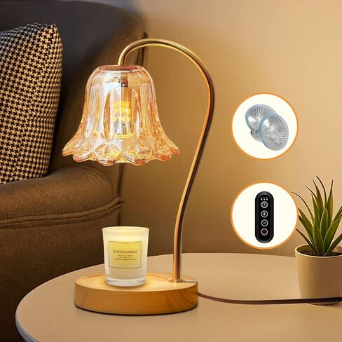 مصباح تدفئة الشموع، سخان شموع مطور، جهاز تحكم عن بعد ولوحة لمس، توقيت 2-4-8 ساعات، تعتيم 4 مستويات، ارتفاع قابل للتعديل، سخان شموع مع مصباحين لديكور المنزل وهدايا عيد الأم (شفاف) in Kuwait