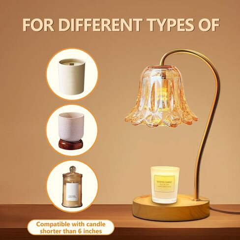 مصباح تدفئة الشموع، سخان شموع مطور، جهاز تحكم عن بعد ولوحة لمس، توقيت 2-4-8 ساعات، تعتيم 4 مستويات، ارتفاع قابل للتعديل، سخان شموع مع مصباحين لديكور المنزل وهدايا عيد الأم (شفاف) in Kuwait