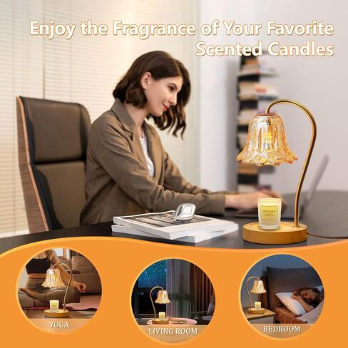 مصباح تدفئة الشموع، سخان شموع مطور، جهاز تحكم عن بعد ولوحة لمس، توقيت 2-4-8 ساعات، تعتيم 4 مستويات، ارتفاع قابل للتعديل، سخان شموع مع مصباحين لديكور المنزل وهدايا عيد الأم (شفاف) in Kuwait