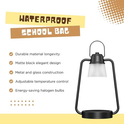 Candle Warmer Lamp with Adjustable Temperature Dimmer, Halogen Bulbs, Candle Wax Melt Burner Lamp Indoor for Bedroom, Home, and Office Matte Black in Saudi Arabia
