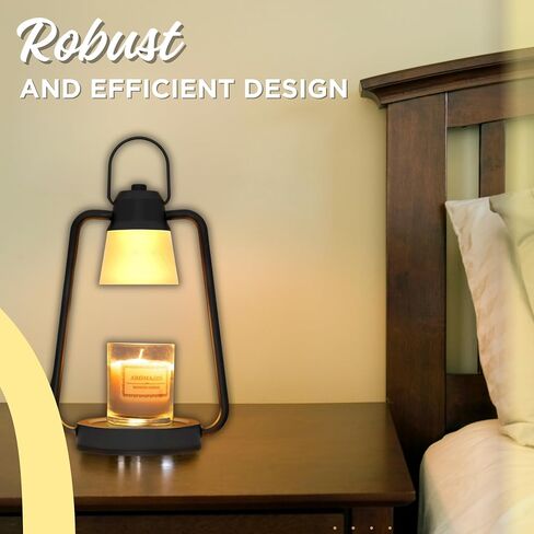 Candle Warmer Lamp with Adjustable Temperature Dimmer, Halogen Bulbs, Candle Wax Melt Burner Lamp Indoor for Bedroom, Home, and Office Matte Black in Saudi Arabia