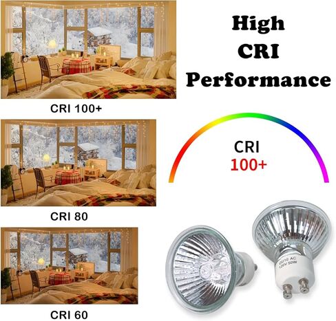 لمبة إضاءة هالوجين SOKCVSEA - 4 Pcak GU10 هالوجين 120 فولت 50 وات، قابلة للتعتيم، لمبة إضاءة MR16 GU10 مع عمر طويل الأمد، مصابيح هالوجين لمصباح تدفئة الشموع (2800 ك أبيض دافئ) in Kuwait